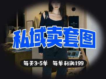 私域卖套图每天3-5单,每单利润99-积流资源站
