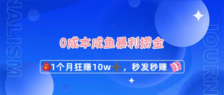 (14257期)0成本闲鱼暴利捞金,1个月狂赚10W+,秒发秒赚新玩法-积流资源站