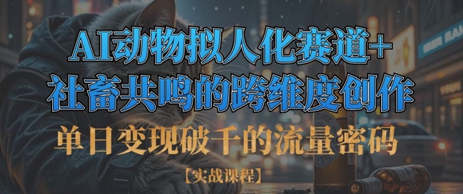 单日变现破千的流量密码,AI动物拟人化赛道+社畜共鸣的跨维度创作-积流资源站