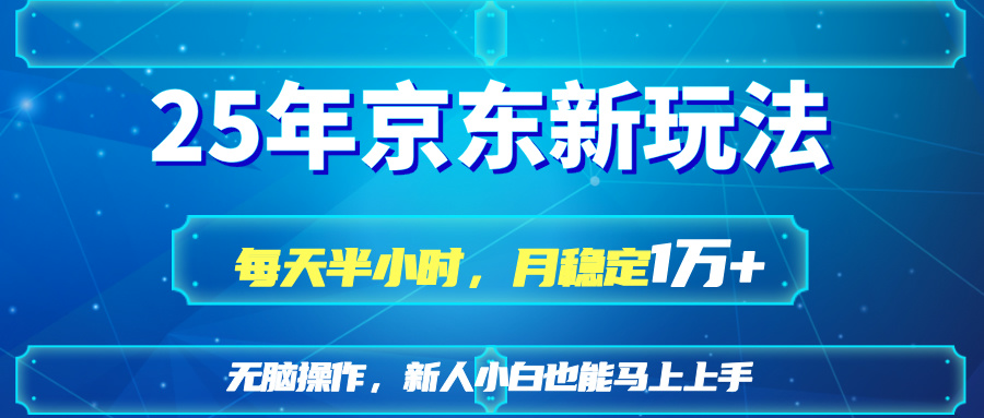 (14309期)25京东新玩法,每天半小时,月稳定1W+-积流资源站
