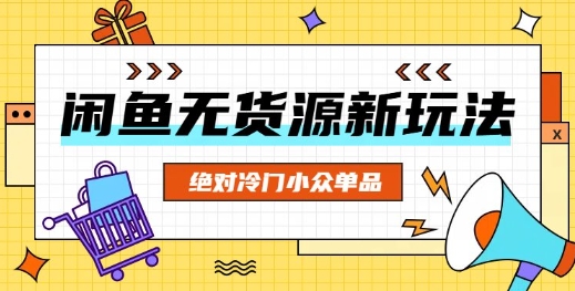 闲鱼无货源冷门单品项目,绝对冷门小众单品-积流资源站