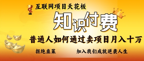 互联网项目天花板,知付付费项目,普通人如何通过卖项目月入十个,拒绝韭菜【揭秘】-积流资源站