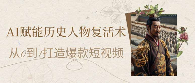 (14311期)AI赋能历史人物复活术:从0到1打造爆款短视频-积流资源站
