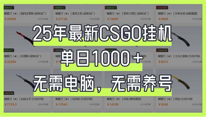 (14178期)25年最新CSGO挂机系统,单日1000+,无需电脑,无需养号,0基础可上手-积流资源站
