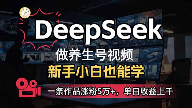 (14199期)小白用DeepSeek做养生号,一条作品涨粉5万+,单日收益上千-积流资源站
