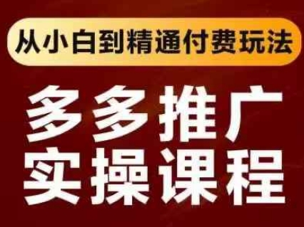 拼多多推广实操课程,从小白到精通付费玩法-积流资源站