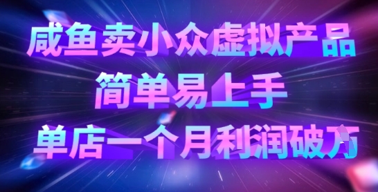 咸鱼卖小众虚拟产品,简单易上手,单店一个月利润破W-积流资源站